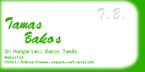tamas bakos business card